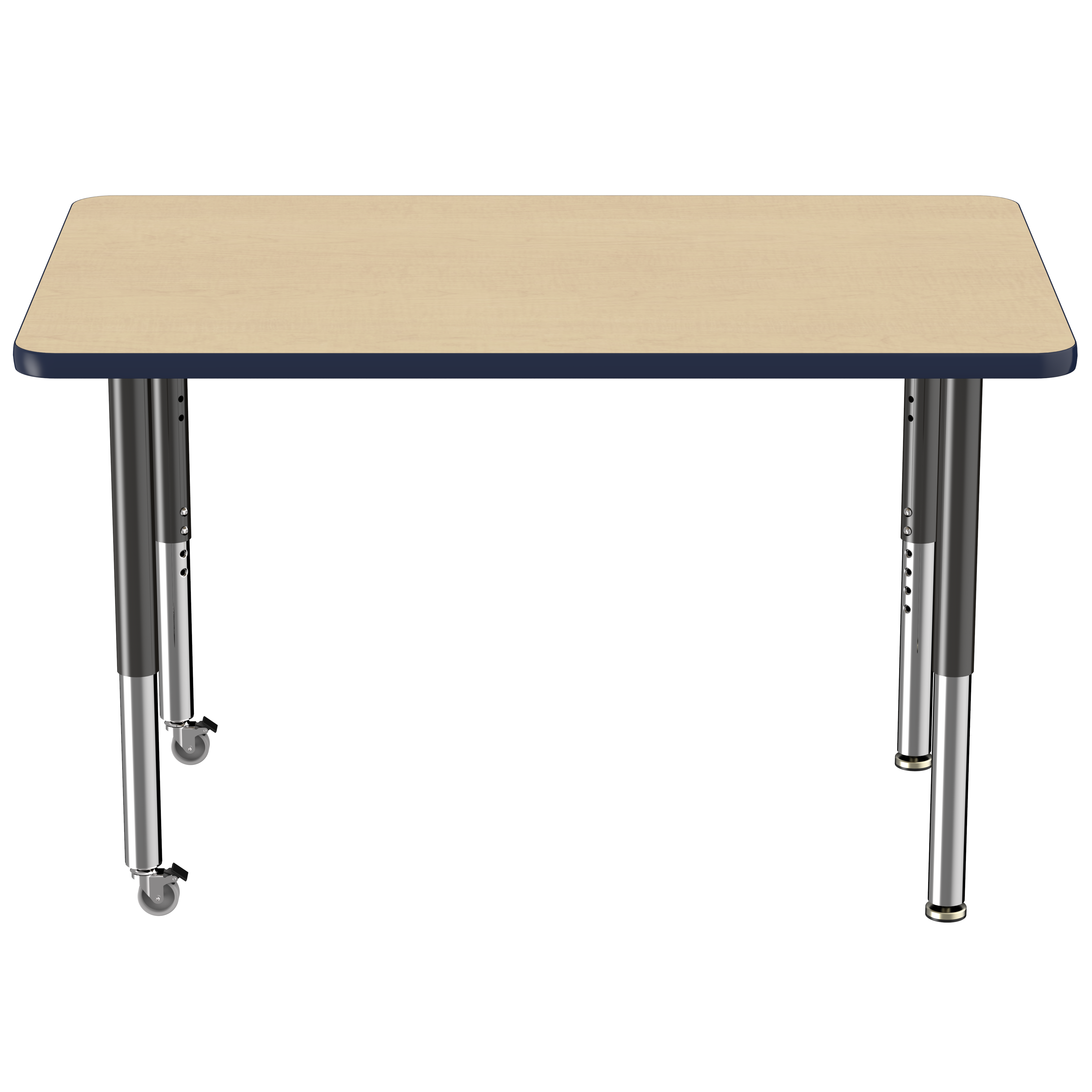 30" x 48" Rectangle T-Molding Activity Table with Adjustable Super Legs - Maple/Navy/Black