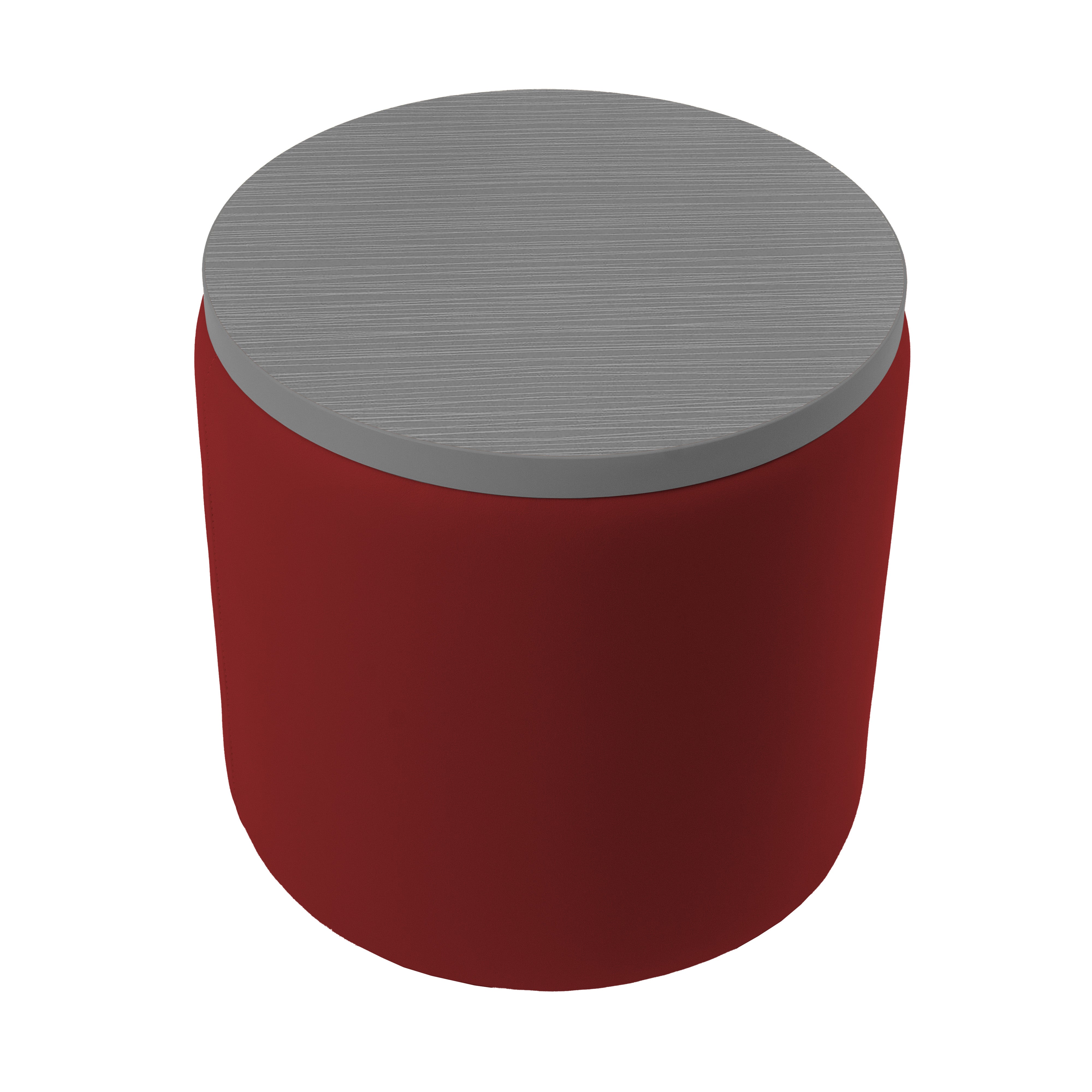 Pro Series Upholstered 18" Round Ottoman Table 18" Height - Crimson/Cosmic Strandz