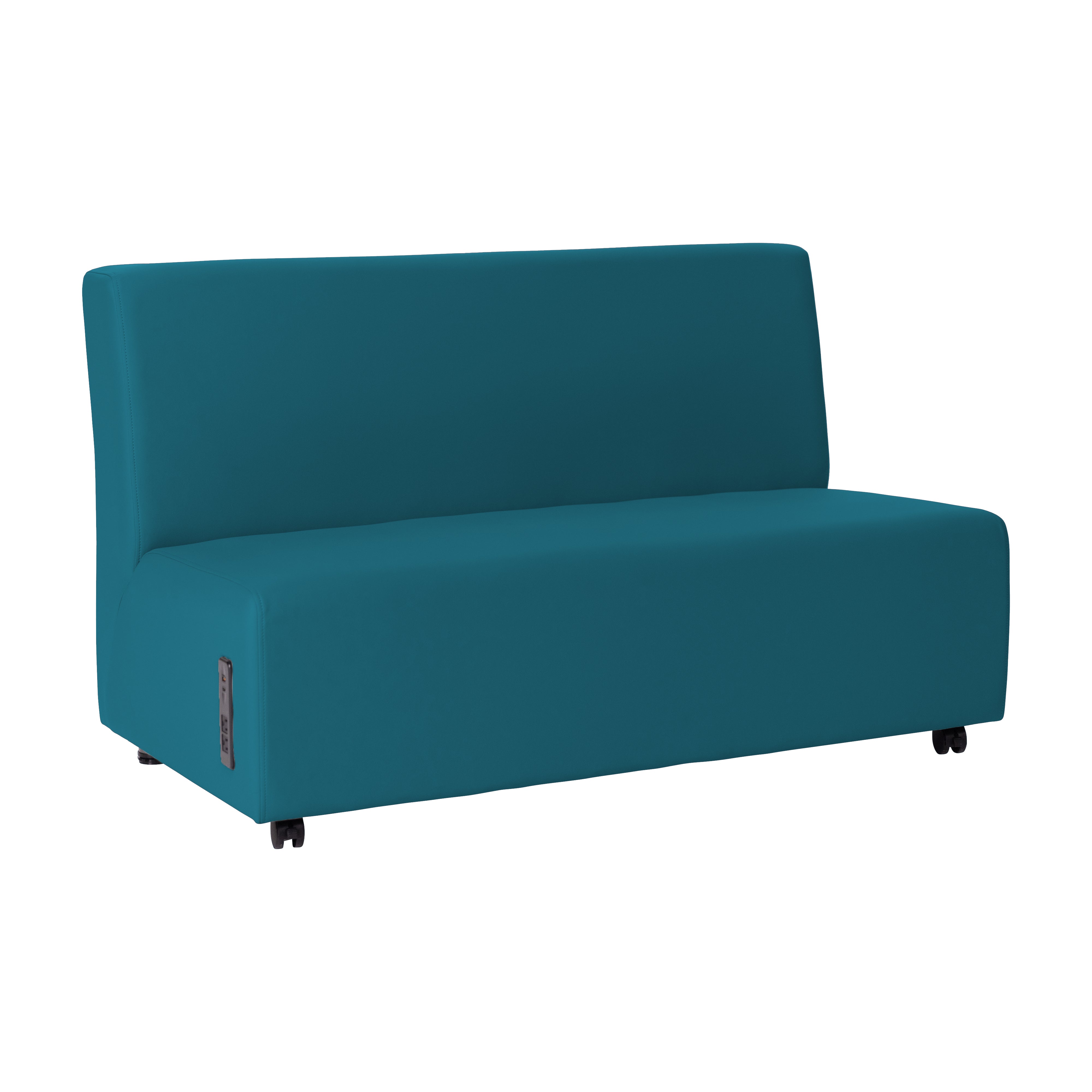 Pro Series Upholstered Armless Mobile Sofa with Tech Panel - Teal
