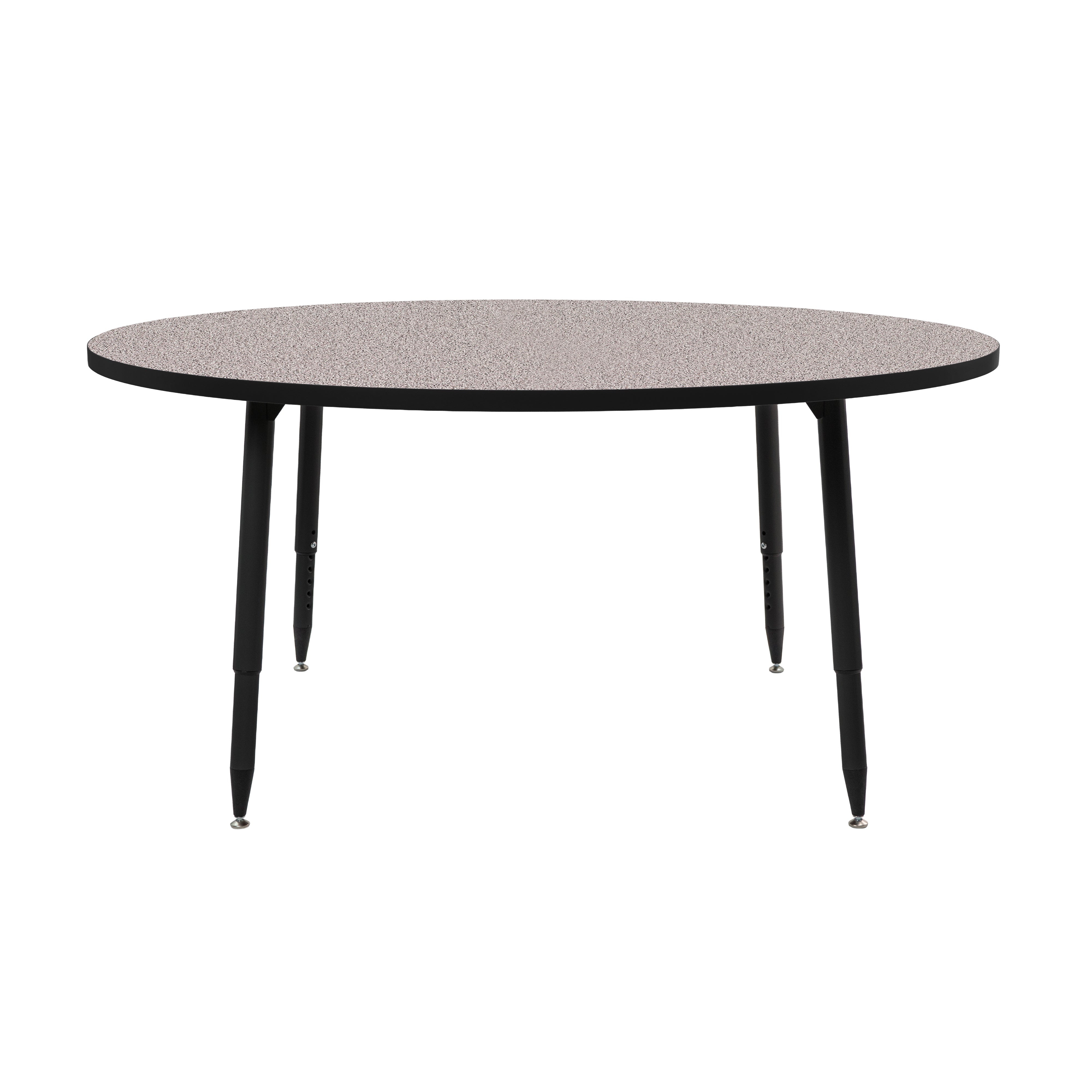 Adapte 60" Round Thermofused Activity Table with Adjustable Tapered Legs - Gray/Black
