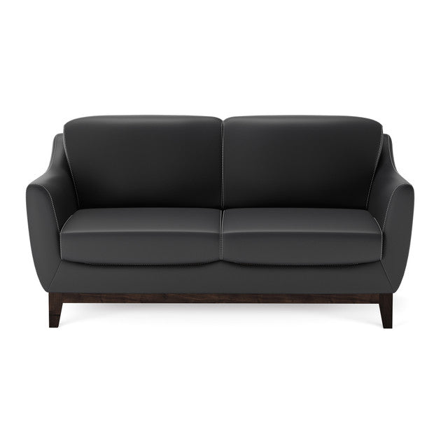 OfficeSource Harper Loveseat - Black PU Leather