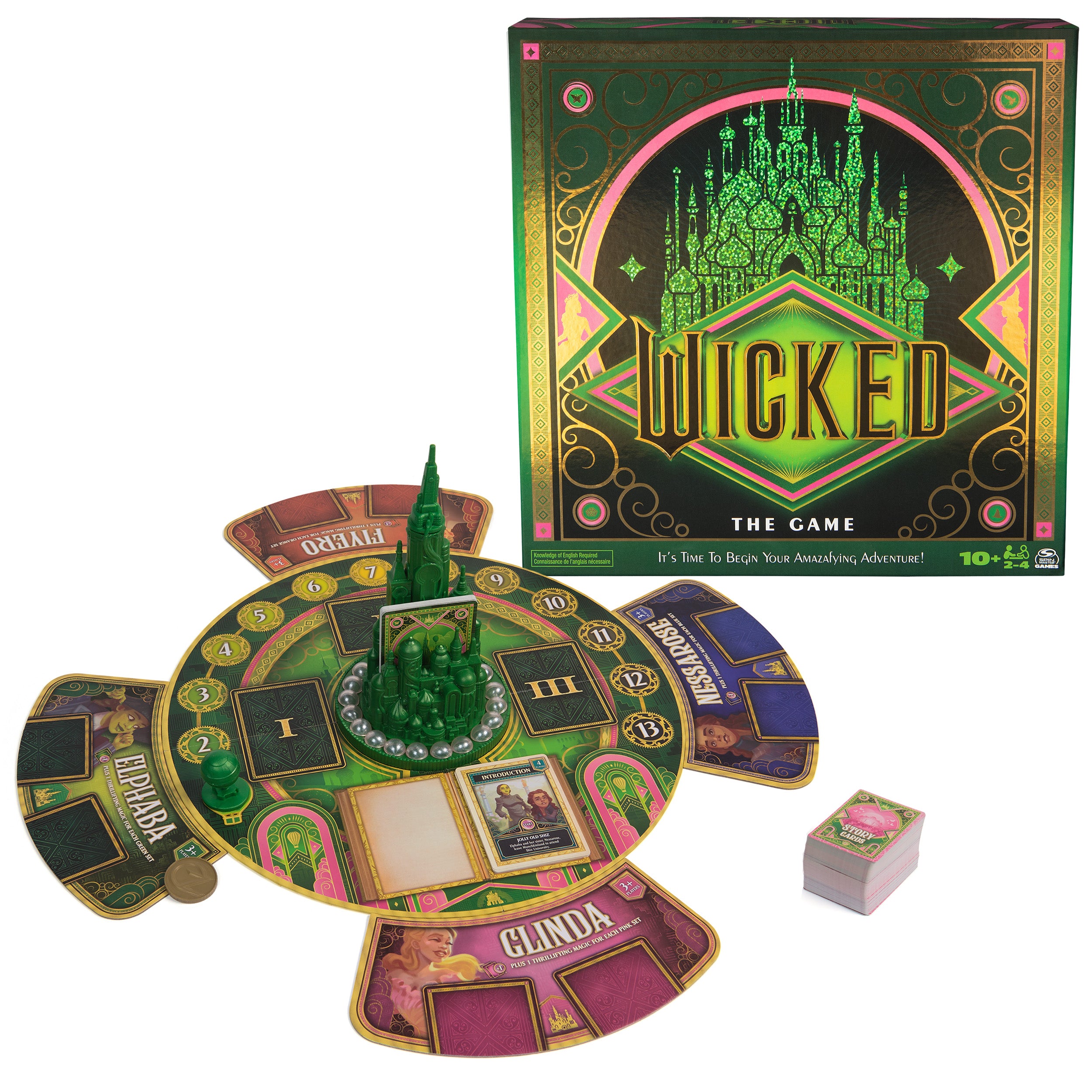 Spin Master Games, Wicked: The Game, An Original Concept Based on the New Movie Wicked, Begin Your Amazafying Adventure with Glinda & Elphaba, for Fans of Musicals, 2-4 Players, for Ages 10 & Up