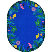 Soothing Seas 5'4" x 7'8" Oval area rug in color Multi