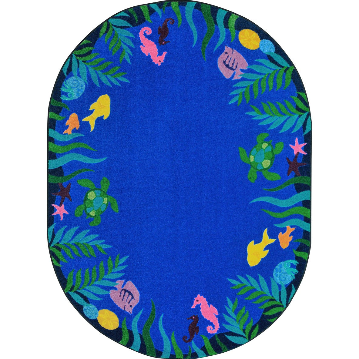 Soothing Seas 7'8" x 10'9" Oval area rug in color Multi
