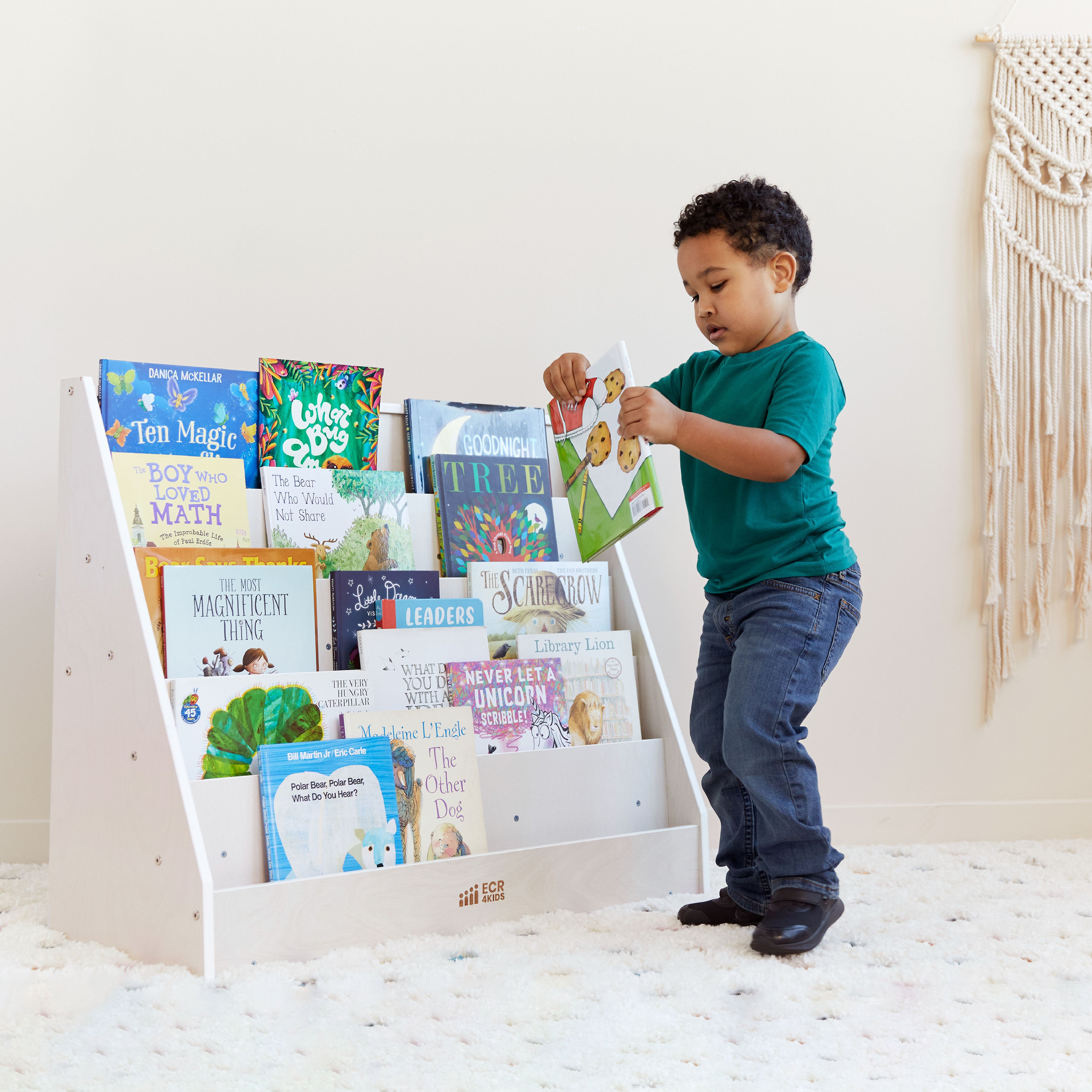 Single-Sided Book Display - White Wash