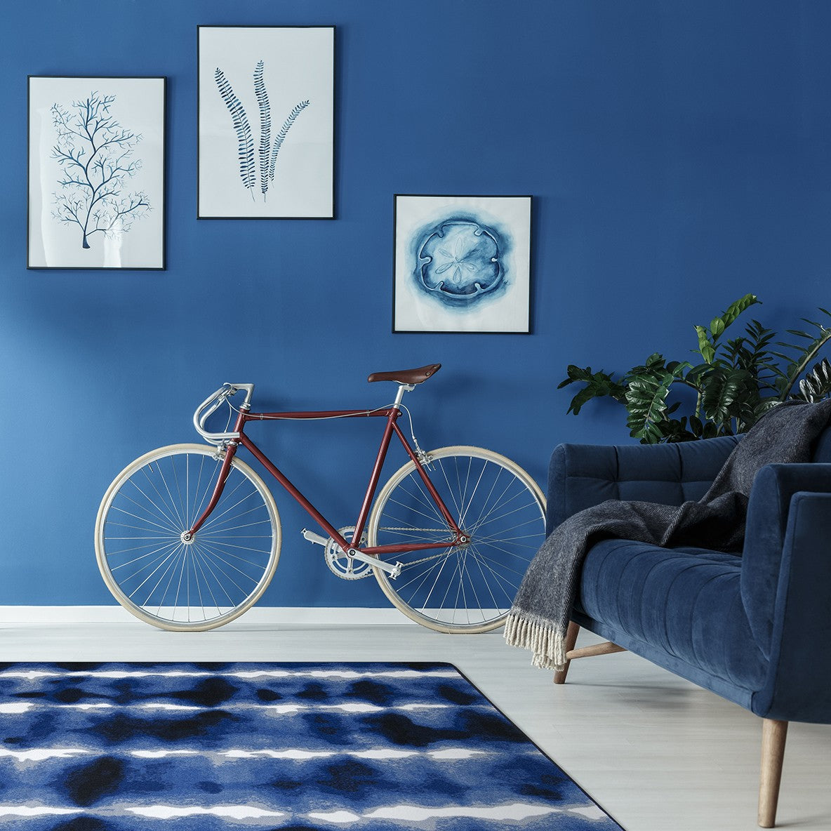 Sound Off 10'9" x 13'2" area rug in color Cobalt