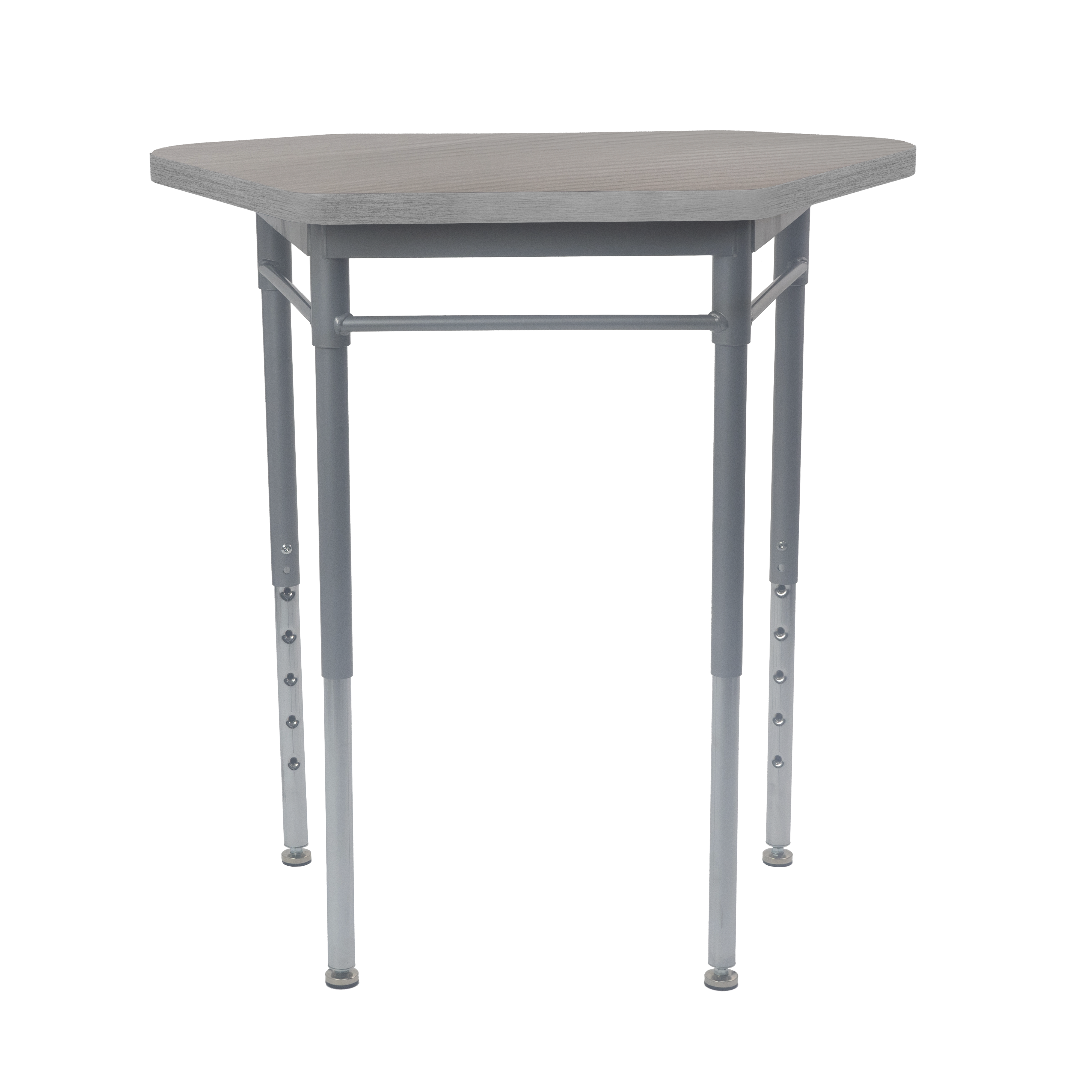 Collaborative Hex Desk - Light Gray Wood/Silver