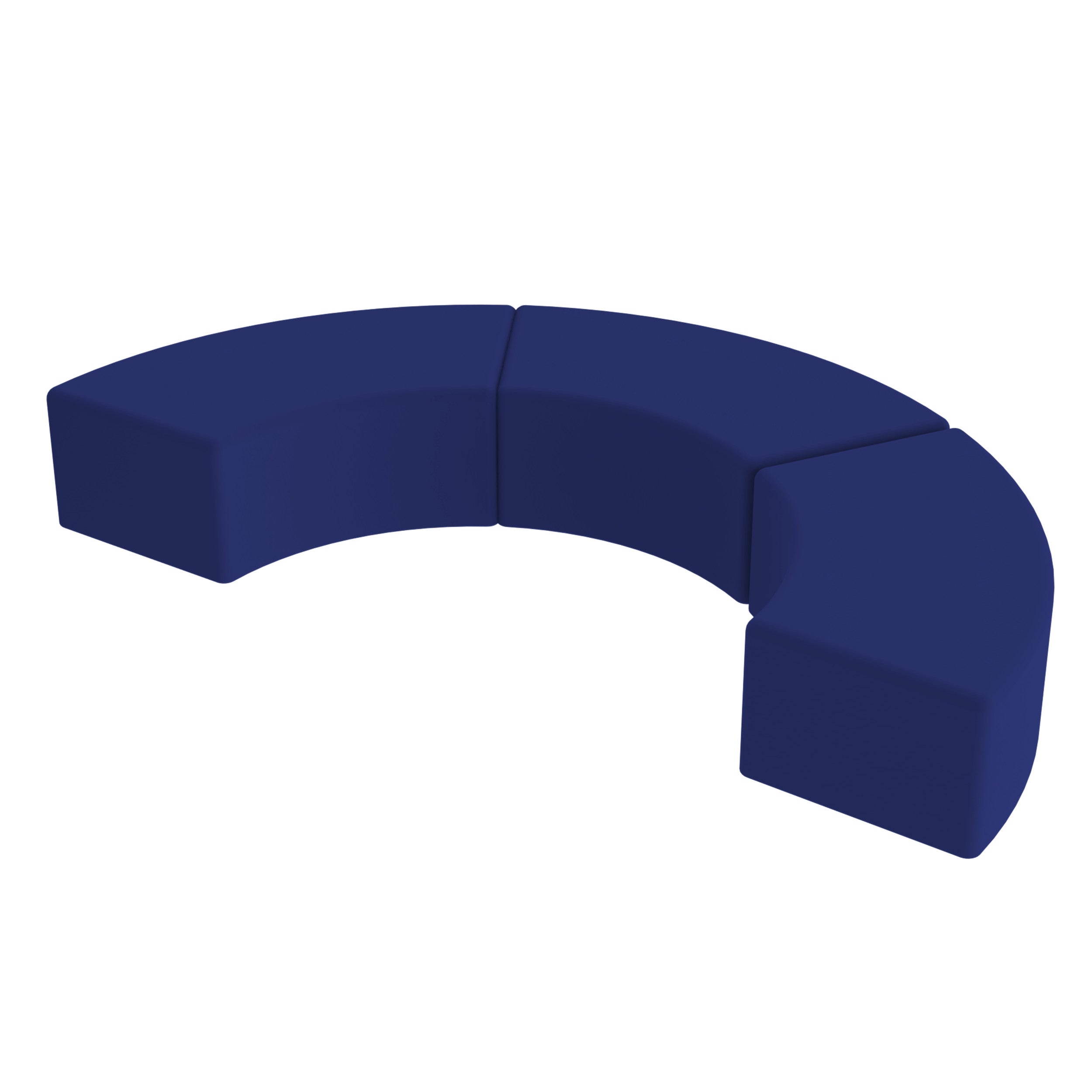 Pro Series Upholstered S Curve Ottoman 12" Height, 3-Piece - Navy