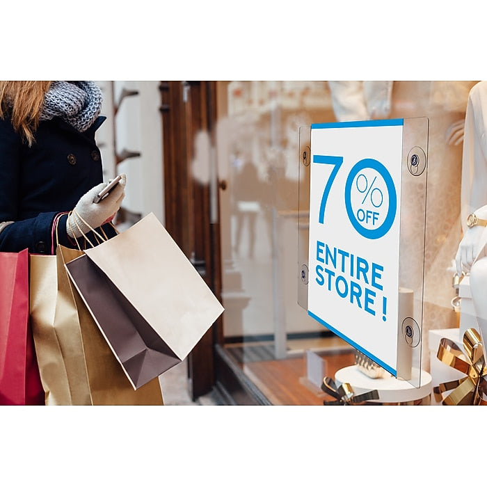 8.5''x11'' Acrylic Window Sign Holder with Suction Cups, 12 pack