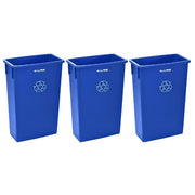23 Gal. Blue Indoor Trash Container Recycling Bin 3 Pack
