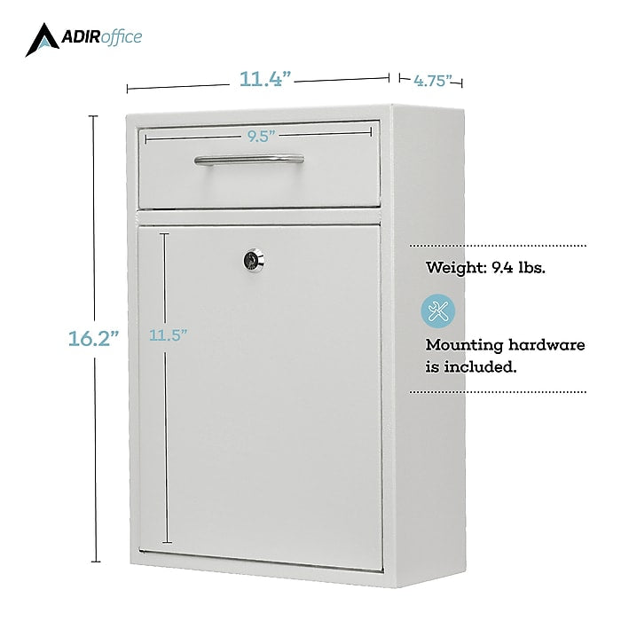 Large Wall Mountable Mailbox with Key Lock