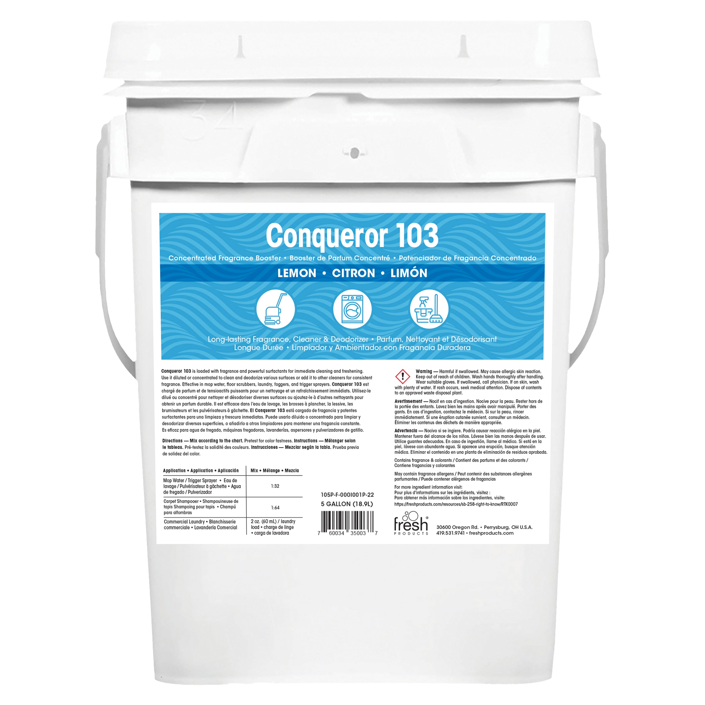 Conqueror 103 Liquid - 5 gallons Lemon (1 Pack)