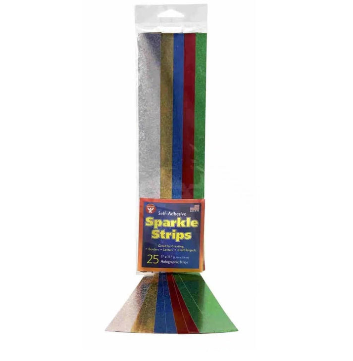 Holographic Sparkle Strips, 1"x11", 25/pack - BLUE