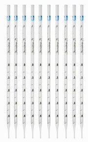 Pipette Serological, 5ml Capacity by 0.1ml, Plastic, Sterile, Color Coded (Blue), Pack of 10