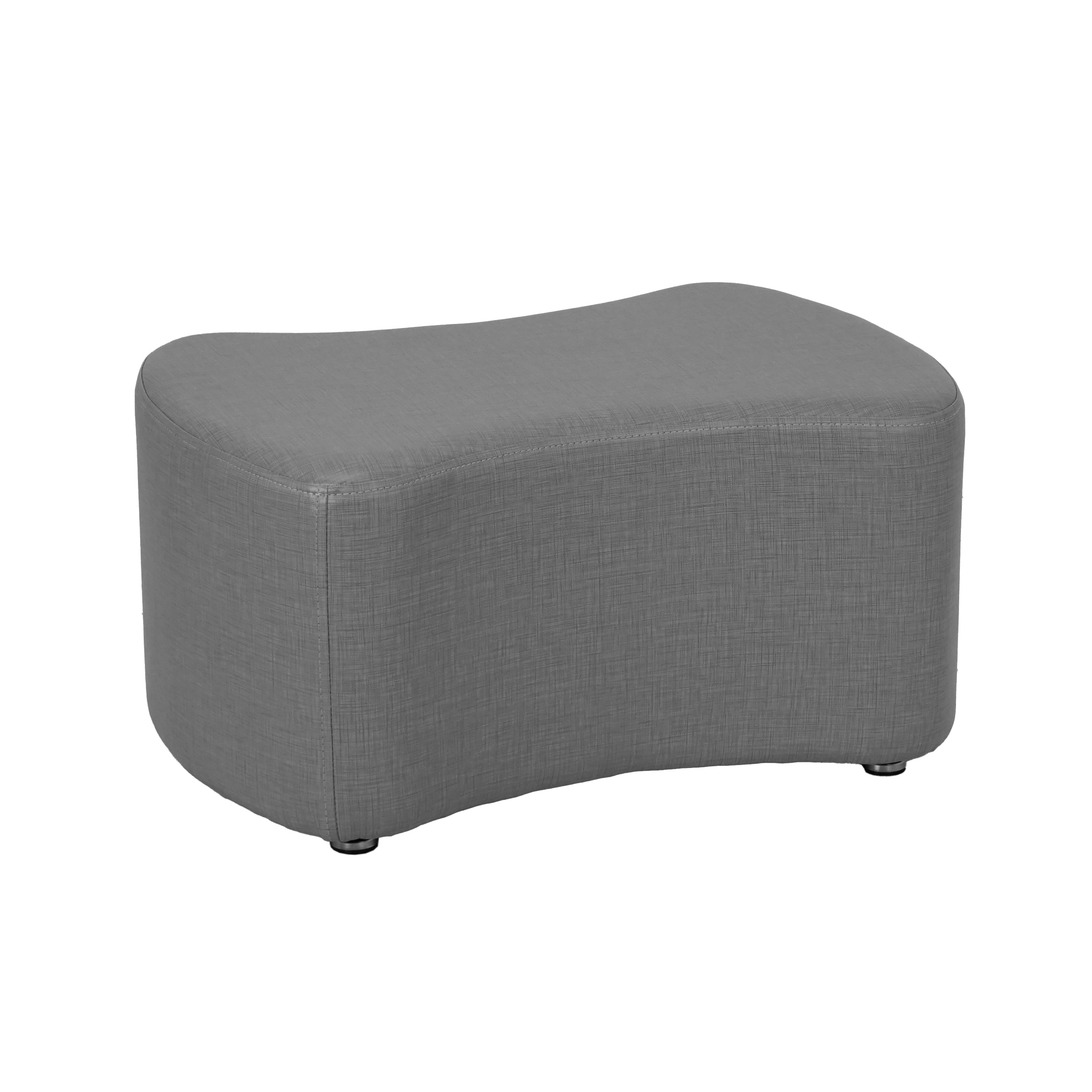 Pro Series Upholstered Bowtie Ottoman 12" Height - Slate Gray Crosshatch