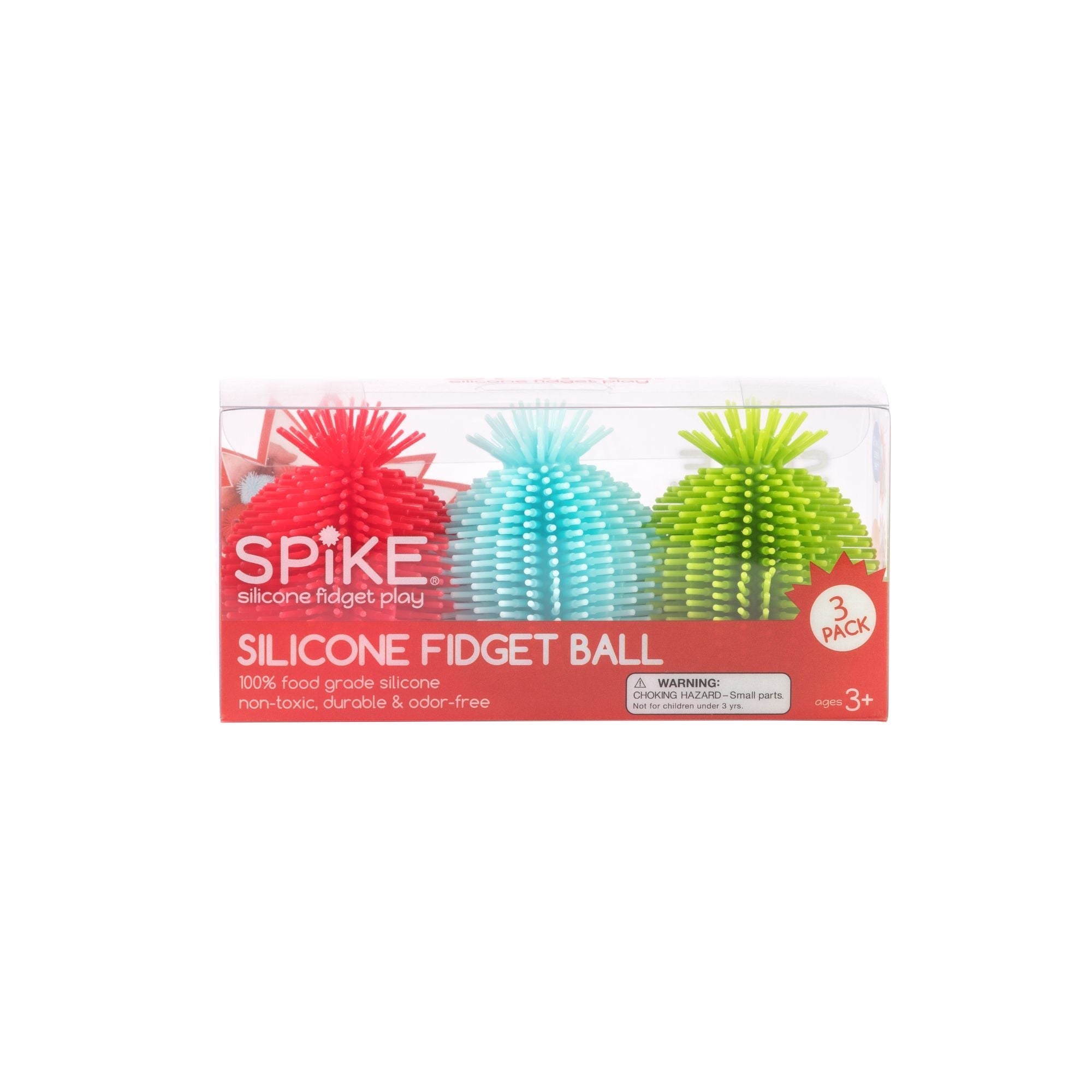 SPIKE Silicone Fidget Ball - 3 Pack Set