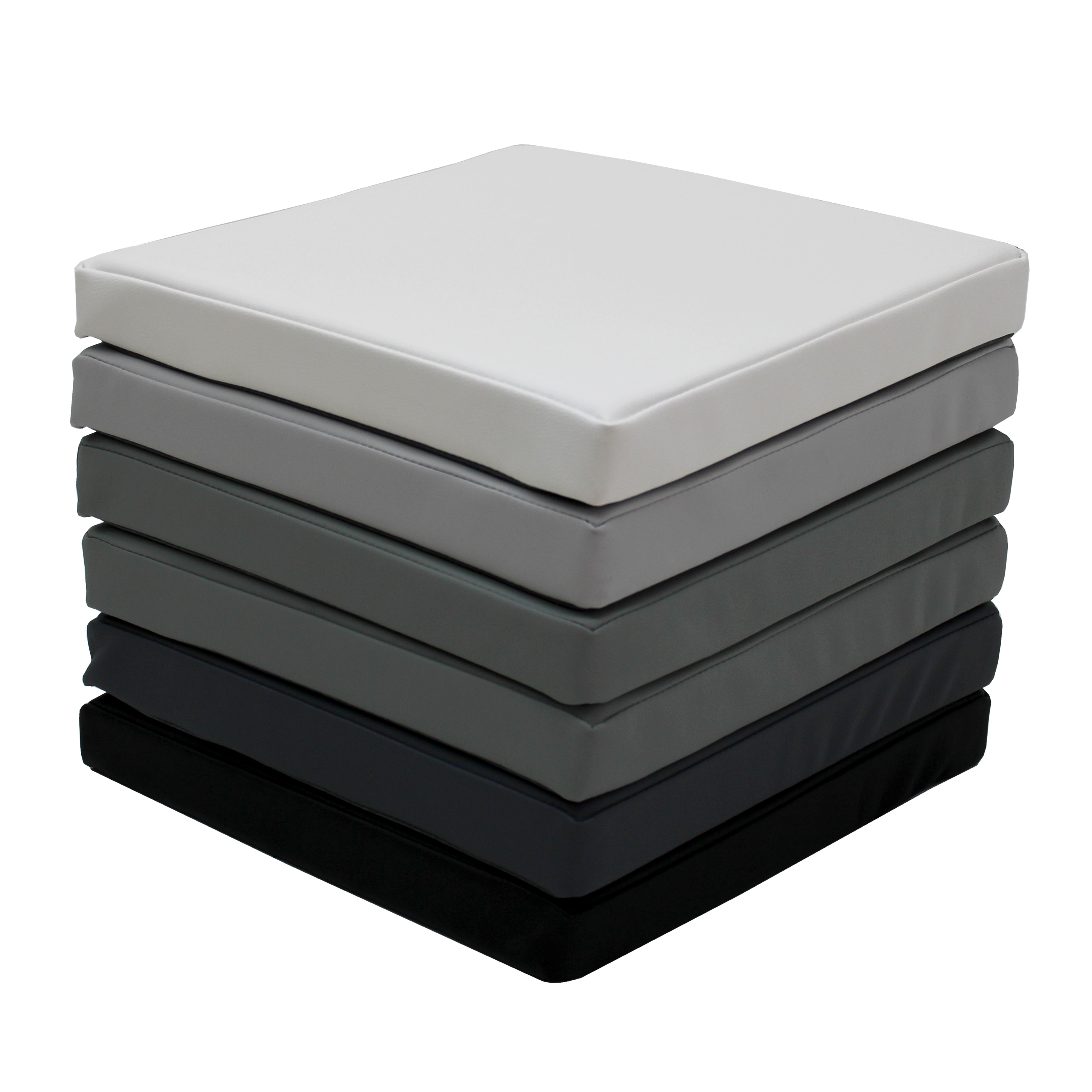 SoftScape 15" Square Floor Cushions, 6-Piece - Gray/Light Gray