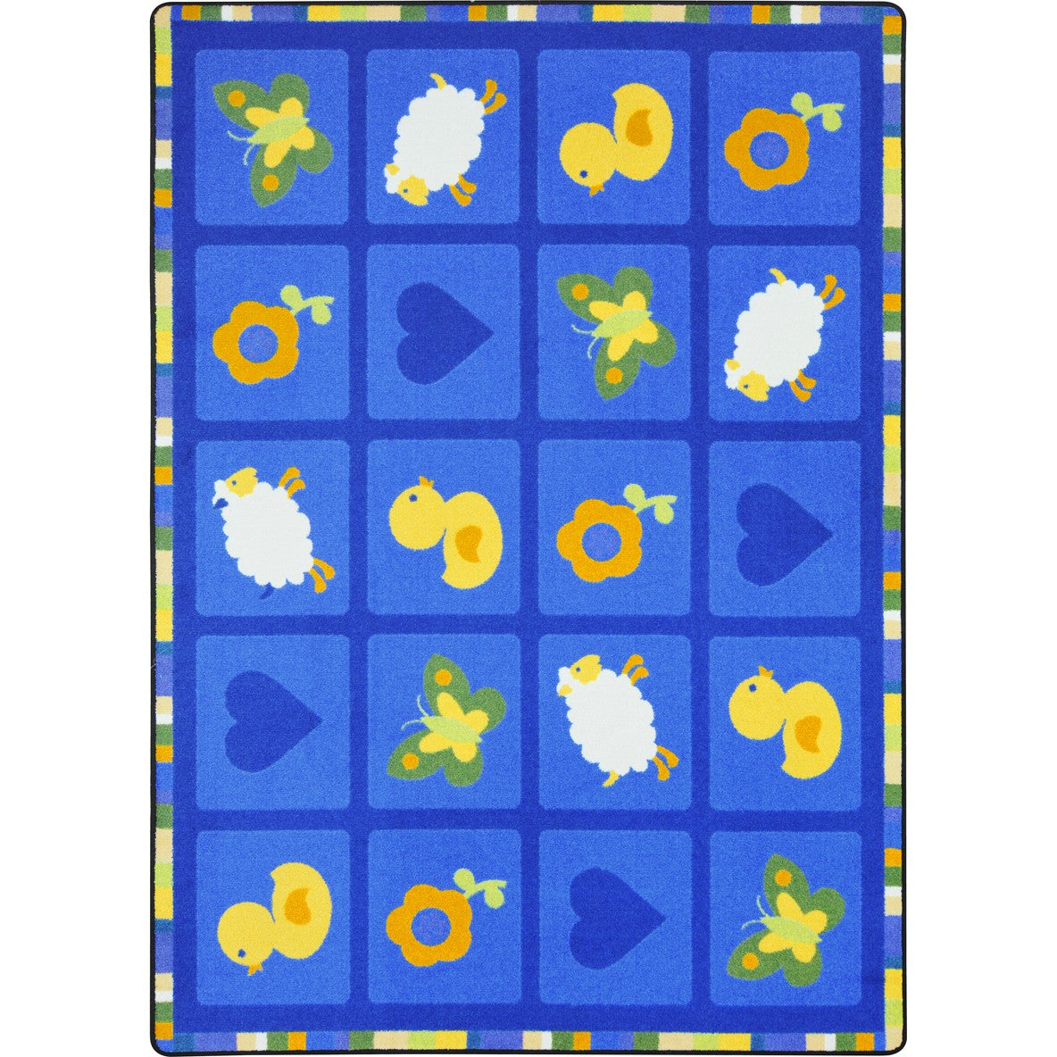 Spring Things 5'4" x 7'8" area rug in color Blue
