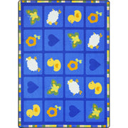 Spring Things 5'4" x 7'8" area rug in color Blue