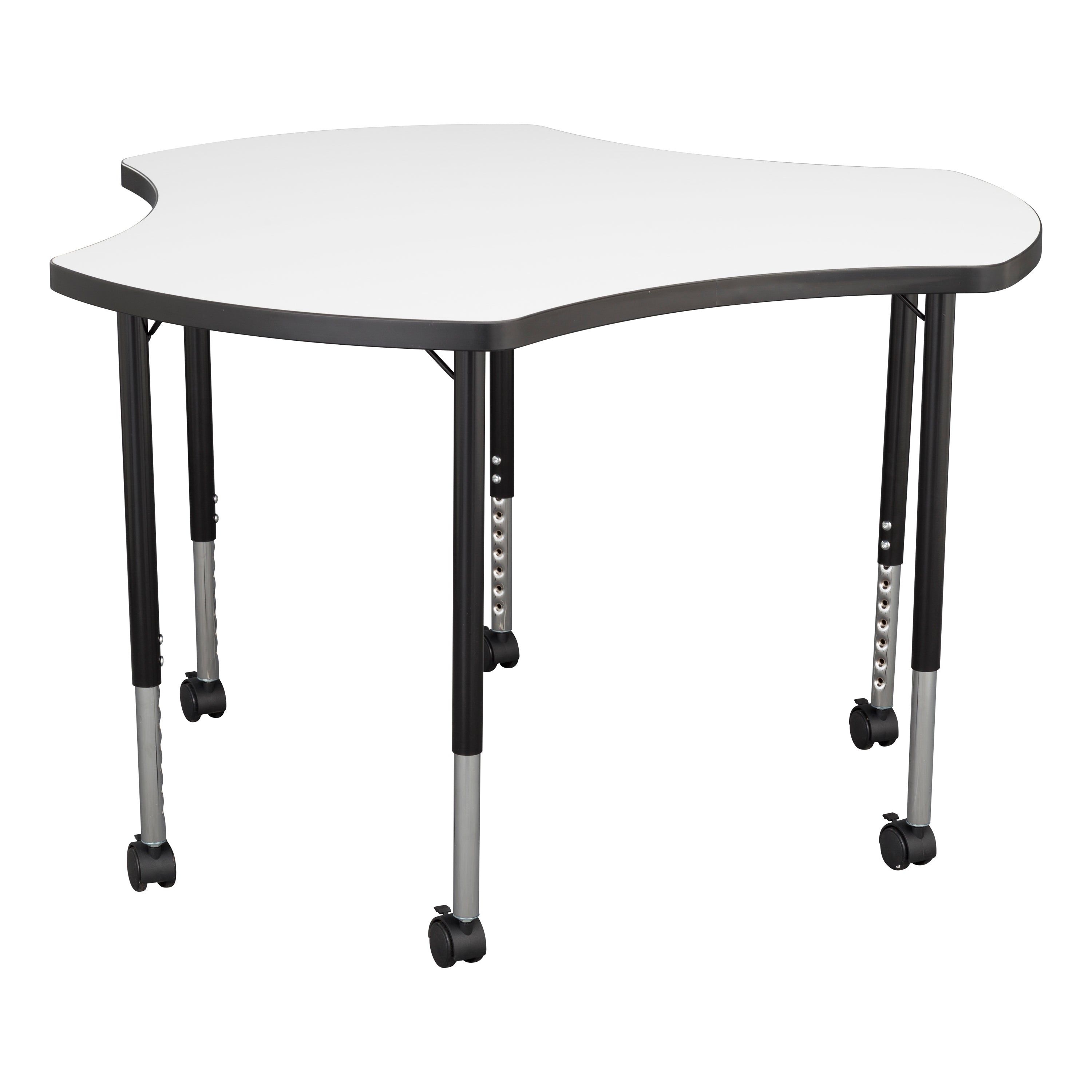 46" Cog Collaborative Dry-Erase Activity Table with Adjustable Mobile Legs - Whiteboard/Black