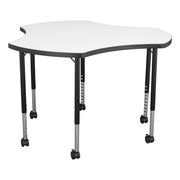 46" Cog Collaborative Dry-Erase Activity Table with Adjustable Mobile Legs - Whiteboard/Black