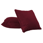 15" x 15" Square Microfiber Pillow with Piping, 2-Piece - Bordeaux