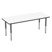 30" x 72" Rectangle Dry-Erase Activity Table with Adjustable Super Legs - Whiteboard/Black