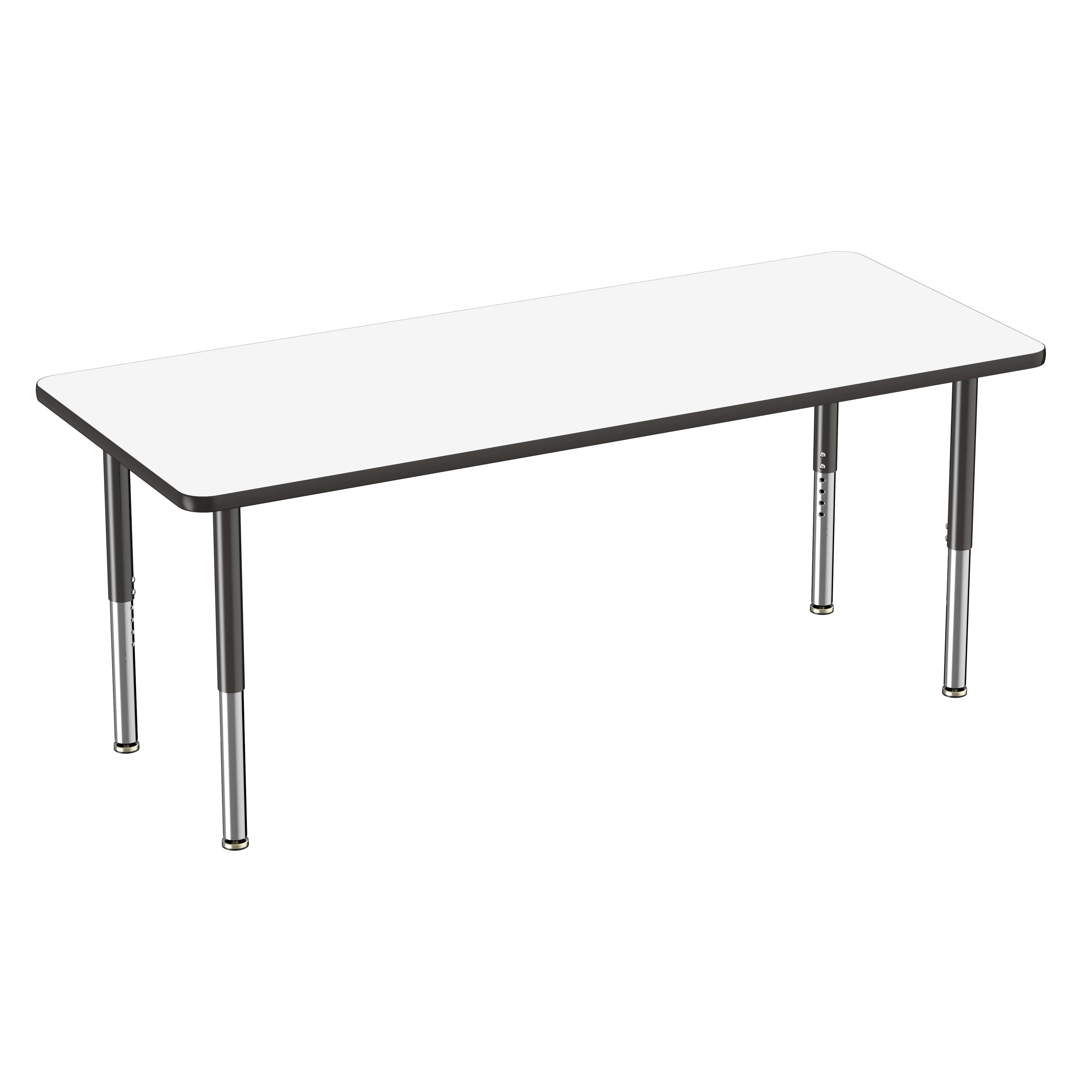 30" x 72" Rectangle Dry-Erase Activity Table with Adjustable Super Legs - Whiteboard/Black