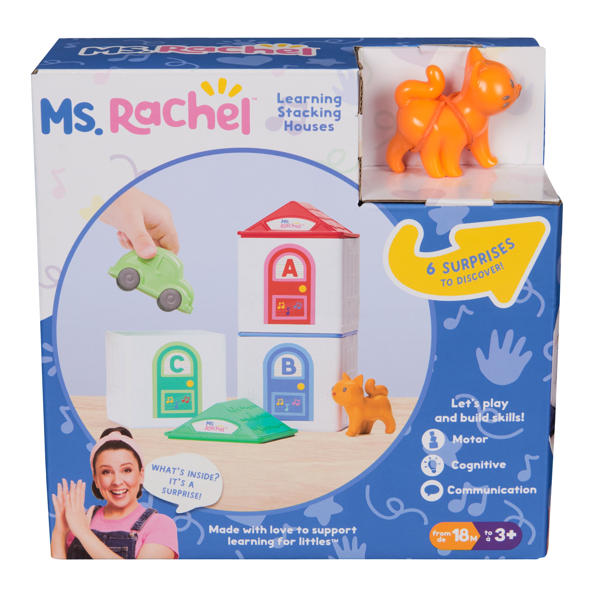 Ms. Rachel Official Learning Stacking House with 6 Surprises to Discover, Educational Toys & Toddler Toys for Girls & Boys Ages 18 Months to 3+ Years