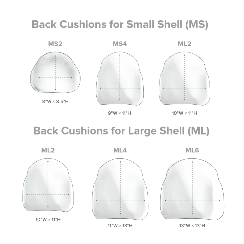 (ML2) Large MPS Back Cushion - 10 in. w x 11 in. h -DARK GRAY