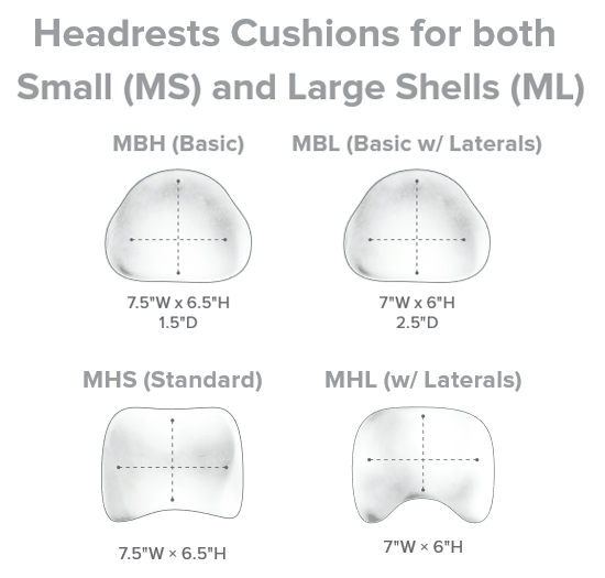(MHS) MPS Standard Headrest - 7.5 in. w x 6.5 in. h - LILAC
