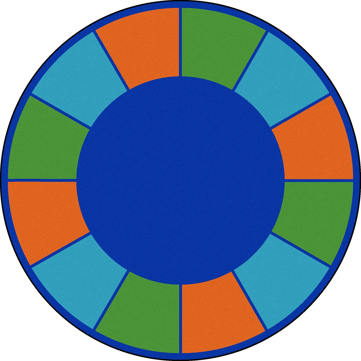 Squares to Spare 13'2" Round area rug in color Multi