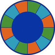 Squares to Spare 13'2" Round area rug in color Multi