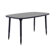 Adapte 31" x 50" Rounded Rectangle Thermofused Activity Table with Adjustable Tapered Legs - North Sea/Navy