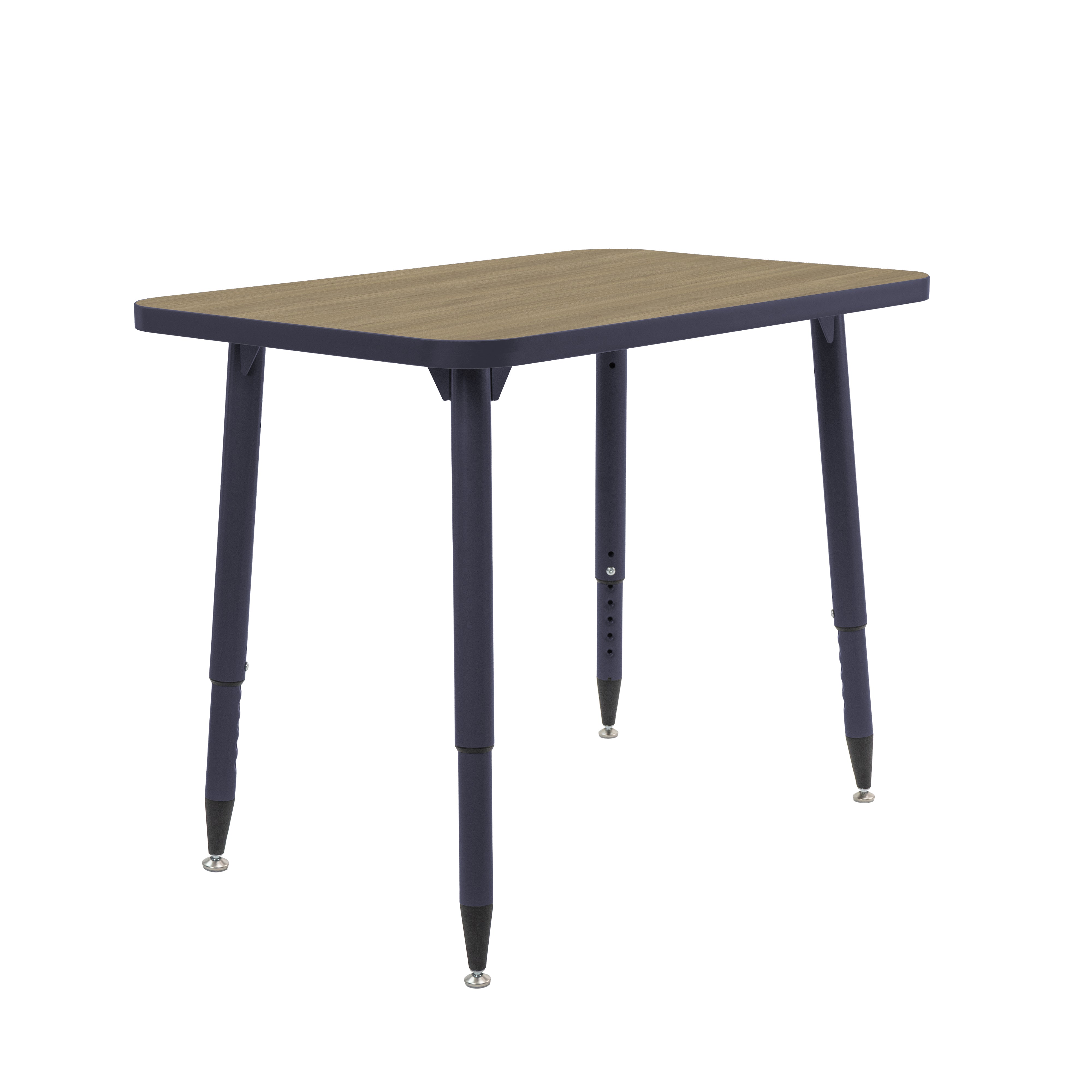 Adapte 24" x 36" Rectangle Thermofused Activity Table with Adjustable Tapered Legs - Pasadena Oak/Navy
