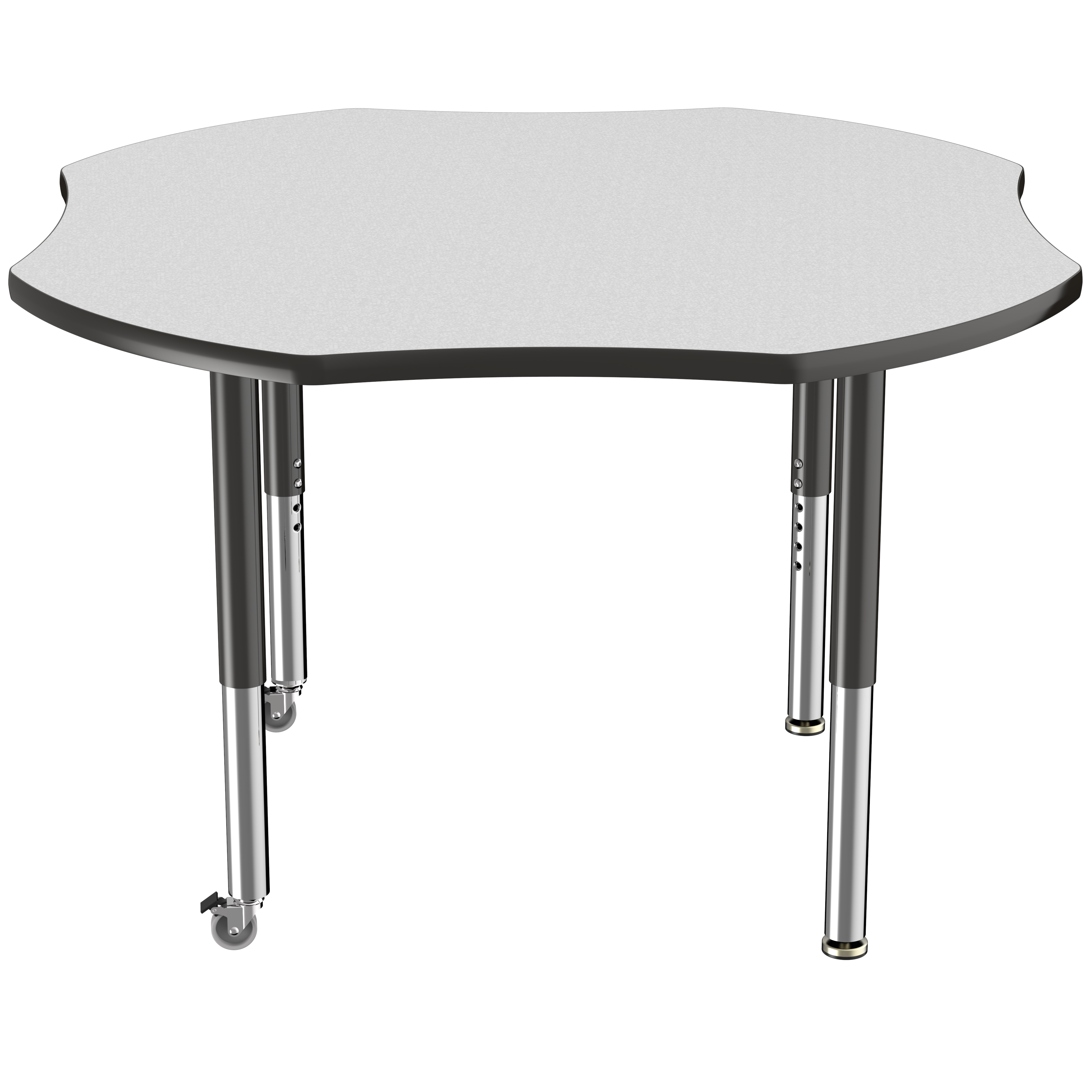 48" x 48" Clover T-Molding Activity Table with Adjustable Super Legs - Gray/Black