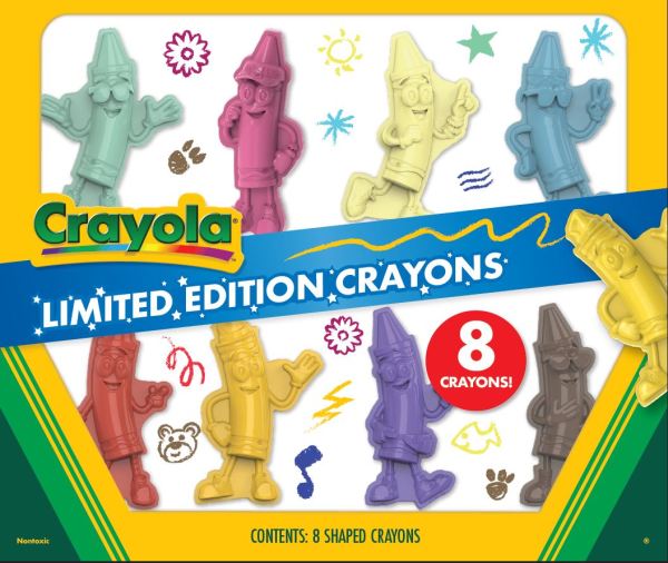 Crayola Tip Character Shaped Crayons, 8 Ct, Limited Edition Retired Crayon Colors, Easter Basket Essentials, Easter Gift for Kids