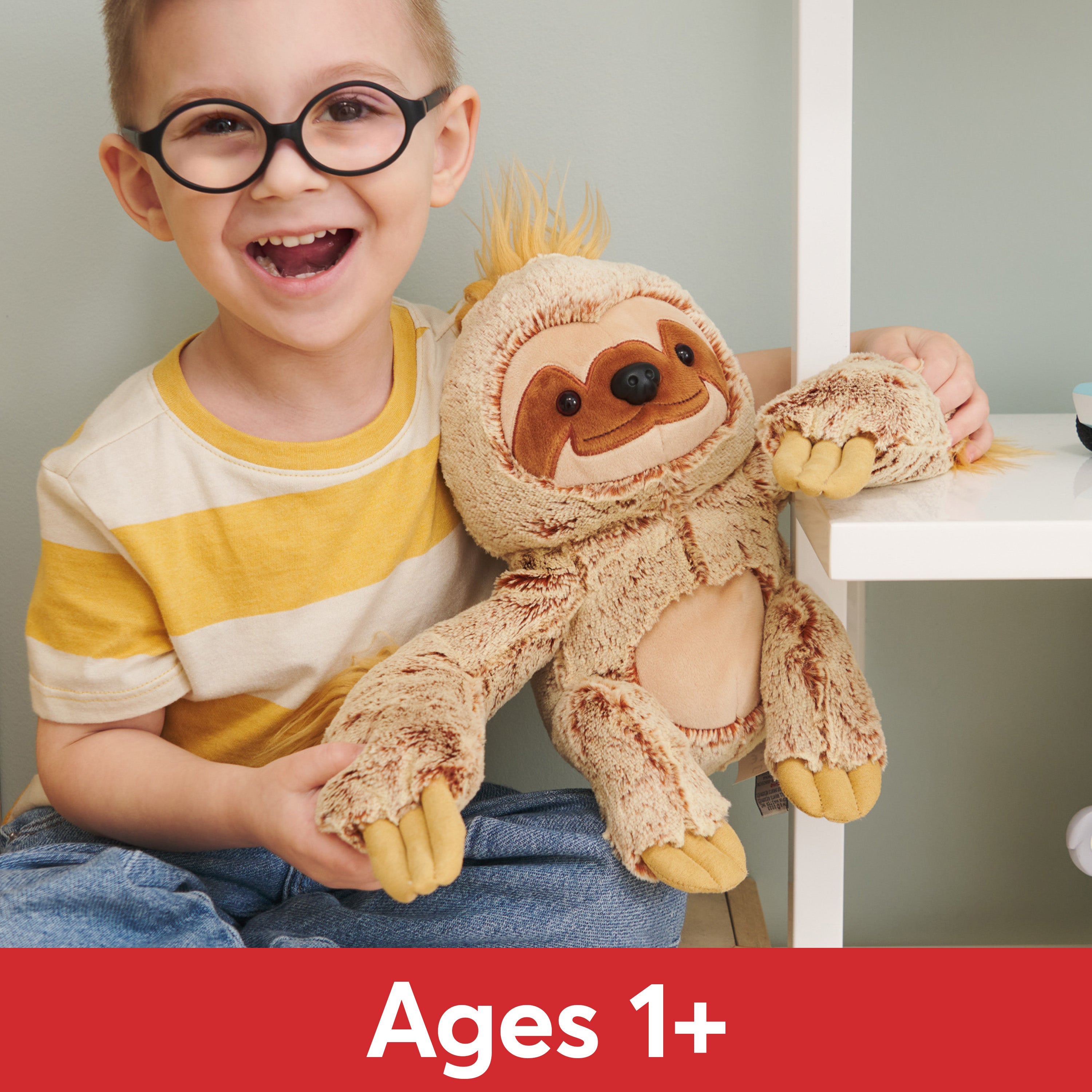 GUND Augie Sloth Plush, Premium Stuffed Animal for Ages 1 and Up, Tan/Copper, 15”