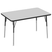 30" x 48" Rectangle Thermofused Activity Table with Adjustable Standard Swivel Glide Legs - Gray/Black