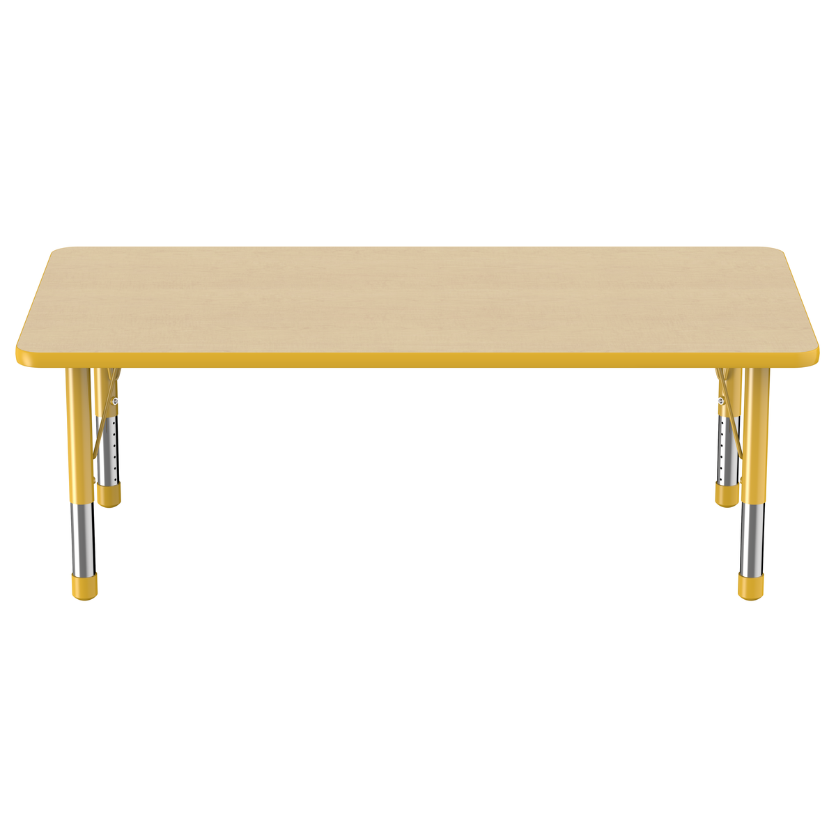30" x 60" Rectangle T-Molding Activity Table with Adjustable Chunky Legs - Maple/Yellow