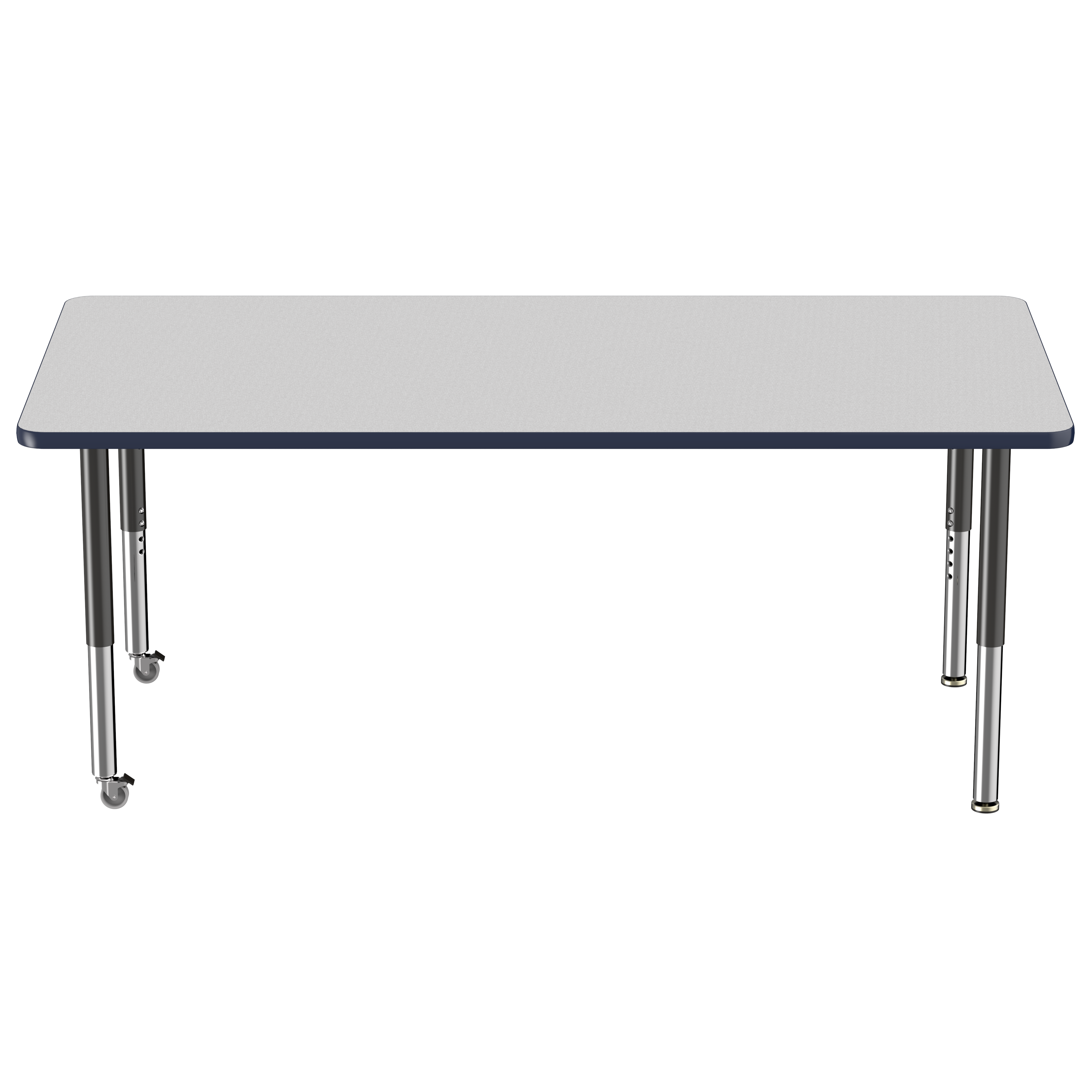 36" x 72" Rectangle T-Molding Activity Table with Adjustable Super Legs - Gray/Navy/Black