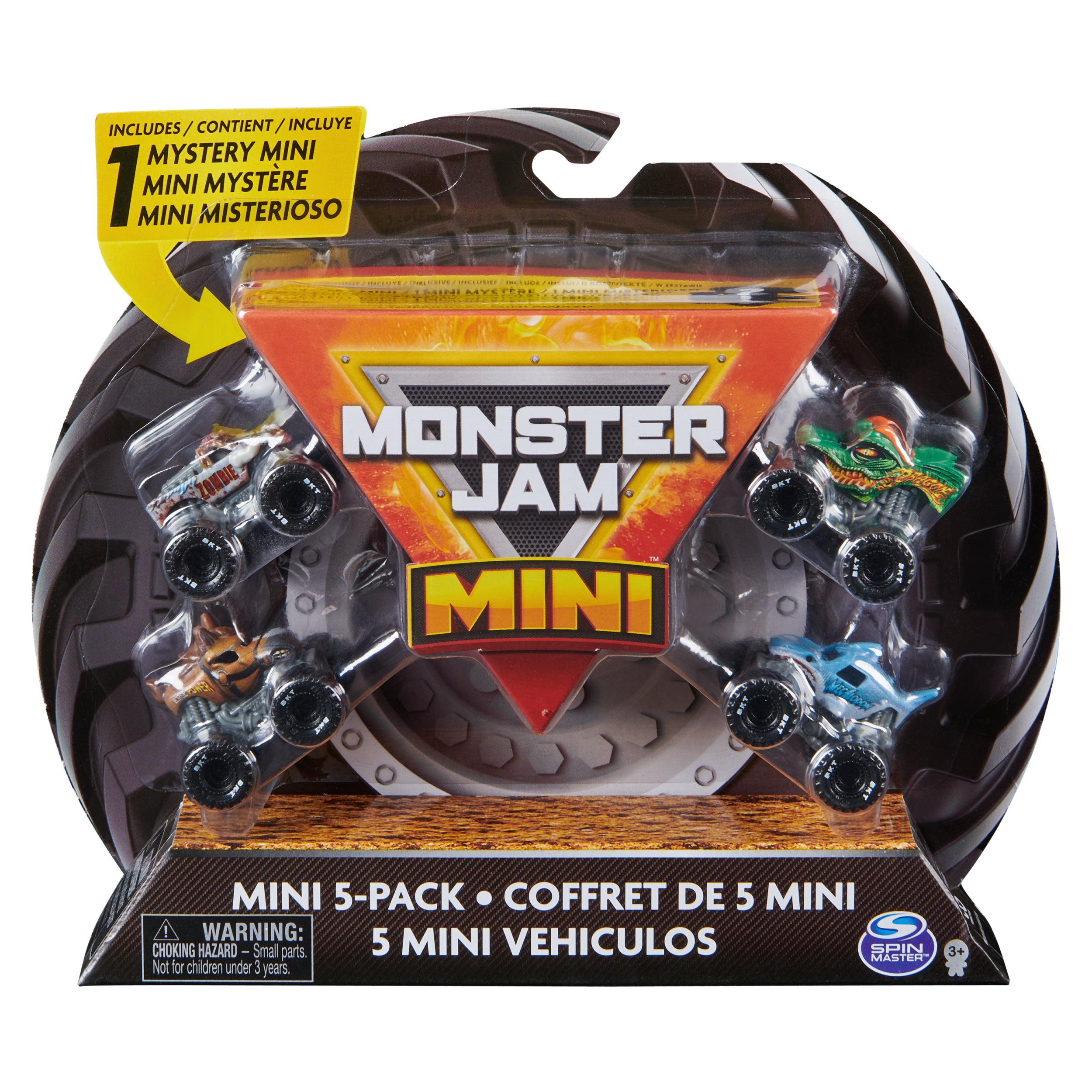 Monster Jam, Official Mini 5-Pack with Mystery Collectible Monster Truck, 1:87 Scale, Kids Toys for Boys and Girls Ages 3 and up