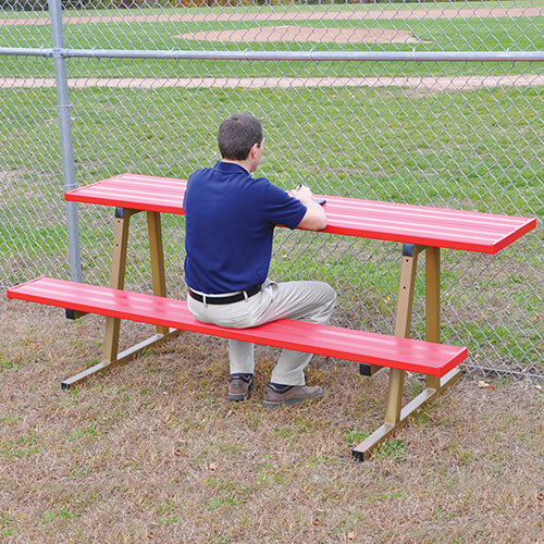 Scorer Table (Outdoor) with Bench - 7-1/2 ft. - Portable  (Powder Coated)