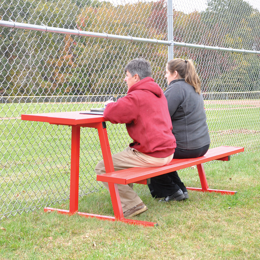 Scorer Table (Outdoor) with Bench - 7-1/2 ft. - Portable  (Powder Coated)