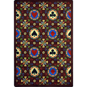 Stacked Deck 3'10" x 5'4" area rug in color Burgundy