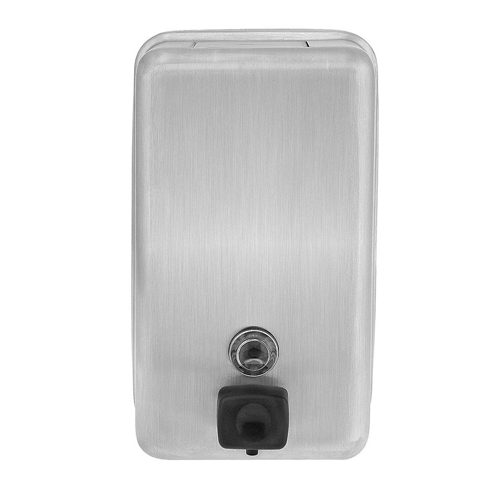 1200 ml Vertical Manual Surface-Mounted Stainless Steel Liquid Soap Dispenser 2 Pack