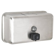 Alpine Industries Manual Surface-Mounted Stainless Steel Liquid Soap Dispenser, 40 oz Capacity, Horizontal