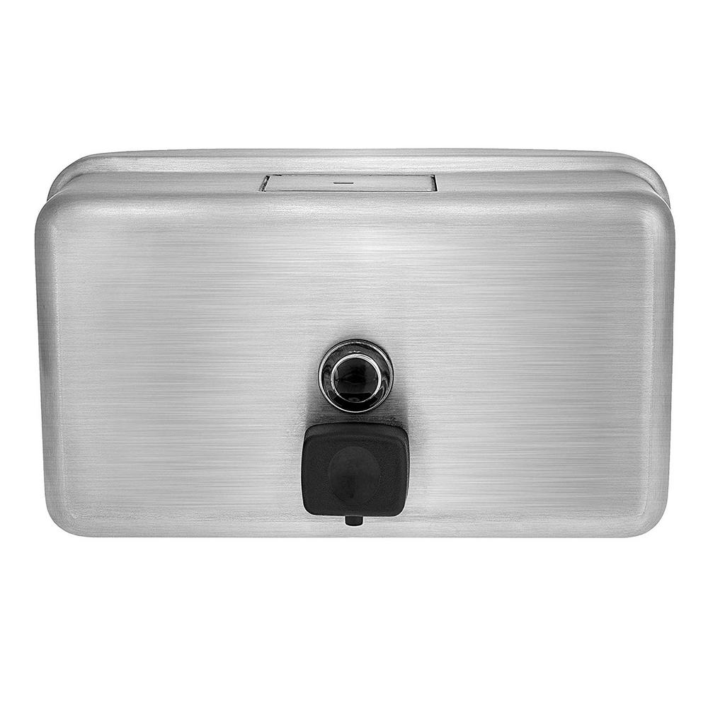 1200 ml Stainless Steel Horizontal Manual Surface-Mounted Liquid Soap Dispenser 2 Pack