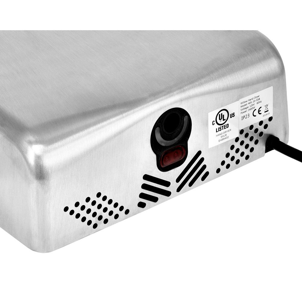 Willow Commercial Stainless Steel High Speed Automatic Electric Hand Dryer with Wall Guard