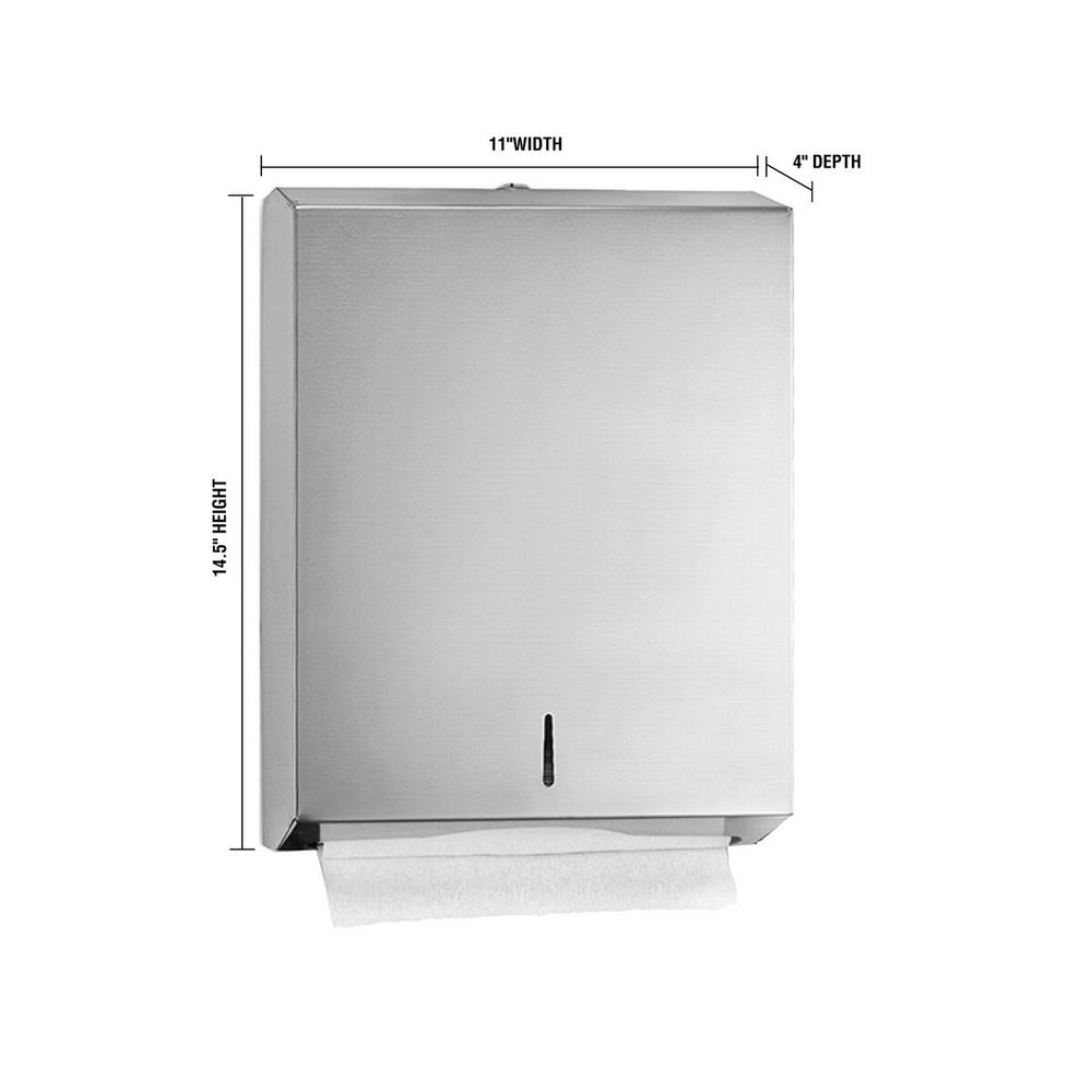 Stainless Steel Brushed C-Fold/Multi-Fold Paper Towel Dispenser 2 Pack